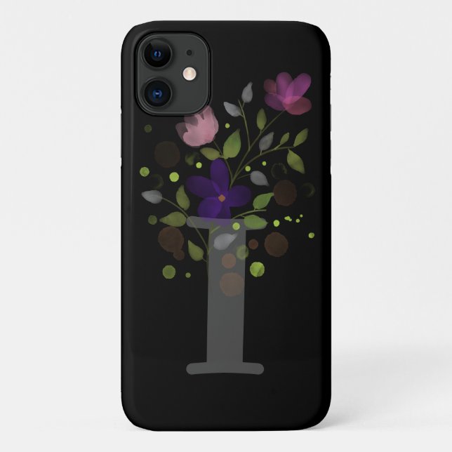 Initialbuchstabe I Plus Blumendesign Case-Mate iPhone Hülle (Rückseite)