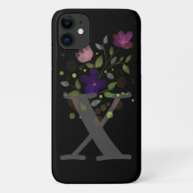 Initialbuchstabe X Plus Blumendesign