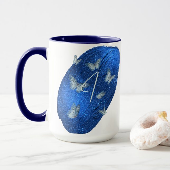 Initialbuchstaben für Royal Blue Butterfells Tasse (Mit Donut)