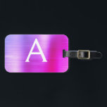 Initiale Bezeichnung des rosafarbenen, pastelfarbe Gepäckanhänger<br><div class="desc">Pastel Ombre Pink,  Orange und Lila gebürstetes Metallfolienmonogramm Name und Anfangskennzeichen des Gepäckstücks. Diese Taschenmarke ist ideal für Zurück in die Schule,  Arbeit oder Reisen.</div>