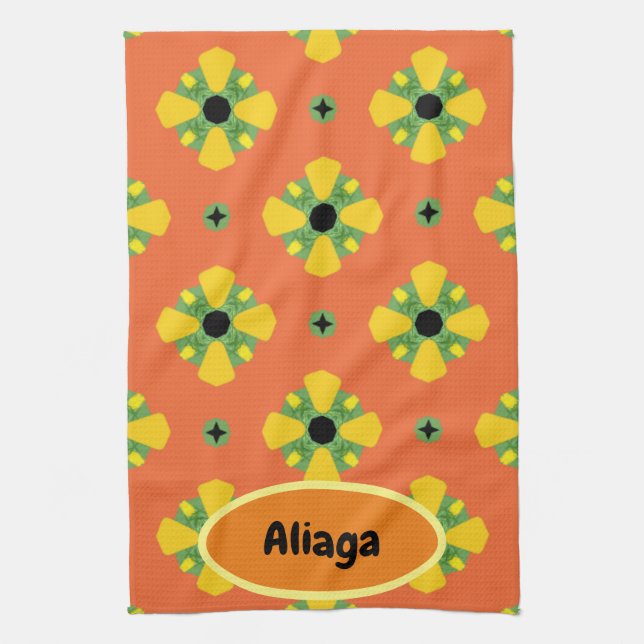 INITIALE Bright Birthday oder Anniversary Geschenk Geschirrtuch (Vertikal)