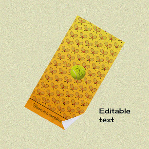 Initiale Custom Text Tennis Muster orange gelb Strandtuch