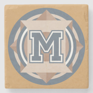 Initiale des Monogramm-"M" Steinuntersetzer