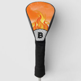 Initiale Flammen und Metal-Monogramm Golf Headcover