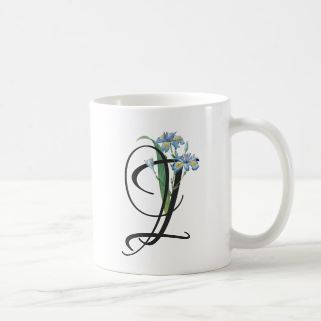 Initiale I, Vintage-Iris-Kaffeetasse Kaffeetasse (Rechts)