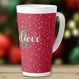 Initiale, ich glaube, Sterne auf rotem 17oz Latte- Milchtasse