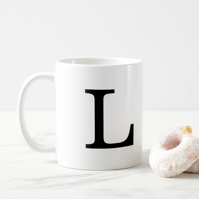Initiale L Classic Tasse Monogramm, 11 oz (Mit Donut)