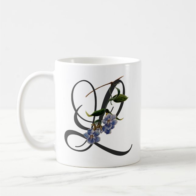 Initiale L, Vintage-Laurel-Clockvine-Kaffeetasse Kaffeetasse (Links)