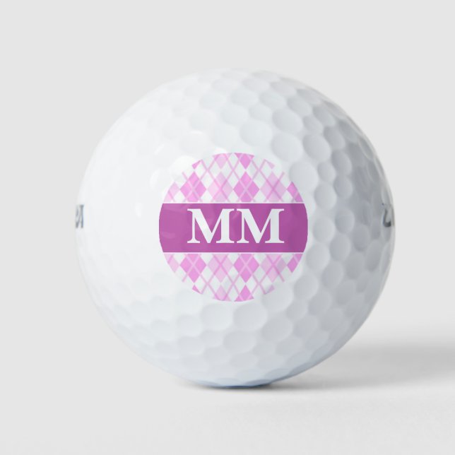 Initiale lila und weiße Monogramm Golfball (Vorderseite)