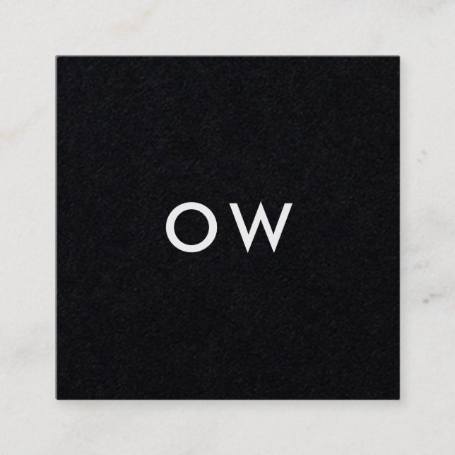 Initiale moderne Minimalistisch Square Monogram Quadratische Visitenkarte (Vorderseite)