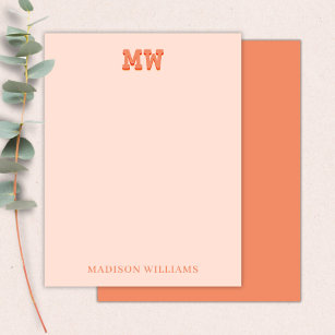 Initiale rosa und orangefarbene Retro-Typografie Mitteilungskarte