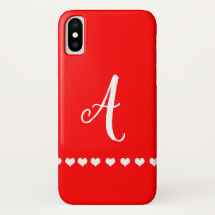 Initiale Rot-und Weißmonogramm Case-Mate iPhone Hülle