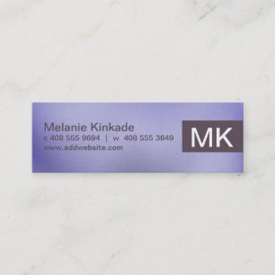 Initialen Buchstabe Einfache violette Textur Mini Visitenkarte