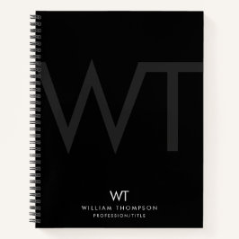 Initialen der beruflichen Black Business Monogram Notizbuch