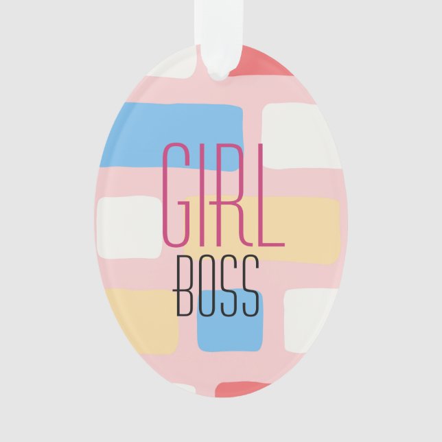 Initialen der Girl-Boss-Typografie Monogramm auf d Ornament (Vorderseite)