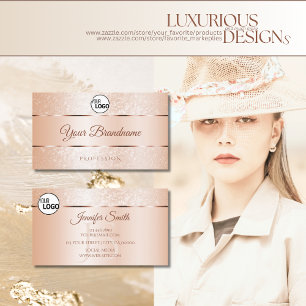 Initialen der Logos für die Rose "Pastel Coral Spa Visitenkarte