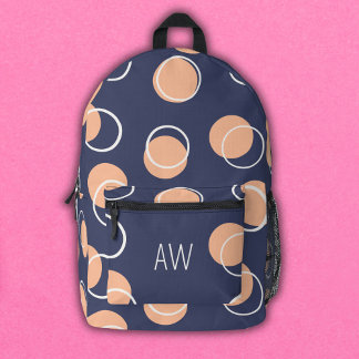 Initialen der Monogramme für lila und geometrische Bedruckter Rucksack