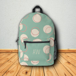 Initialen der Monogramme für niedliche grüne geome Bedruckter Rucksack