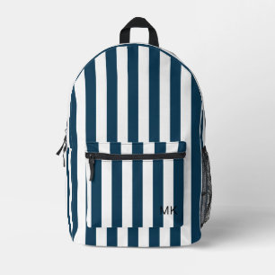 Initialen der neutralen blauen Streifen Bedruckter Rucksack