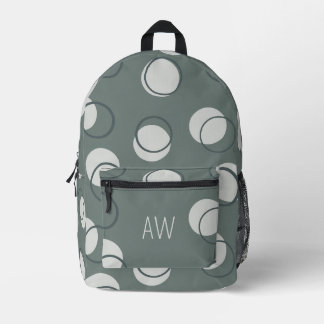 Initialen der neutralen grünen Geometrie des Gesch Bedruckter Rucksack