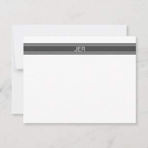 Initialen der Personalisierten grauen Monogrammbez Mitteilungskarte