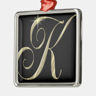 Initialen des Goldmonogramms K Ornament Aus Metall