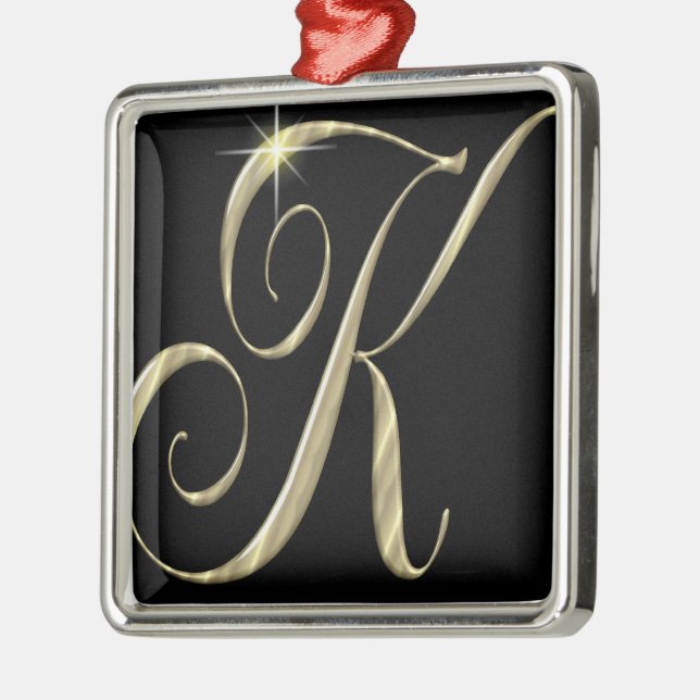 Initialen des Goldmonogramms K Ornament Aus Metall (Links)