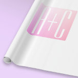 Initialen des Paares | Subtile Pink Gradation Geschenkpapier<br><div class="desc">Cool,  minimalistisch und modern. Vielen Dank für Ihren Kauf!</div>