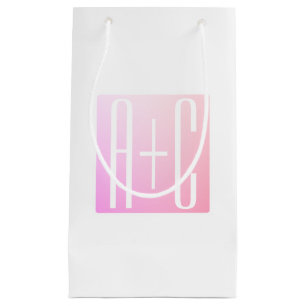 Initialen des Paares Subtile Pink Gradation Kleine Geschenktüte