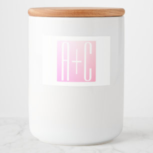 Initialen des Paares Subtile Pink Gradation Lebensmitteletikett