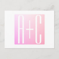 Initialen des Paares | Subtile Pink Gradation