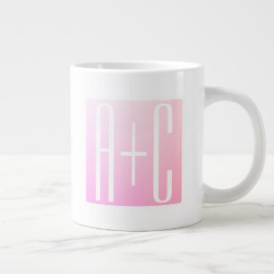 Initialen des Paares Subtile rosa Abstufung Jumbo-Tasse