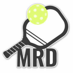 Initialen des Pickleball-Balls + Paddle-Monogramme Aufkleber