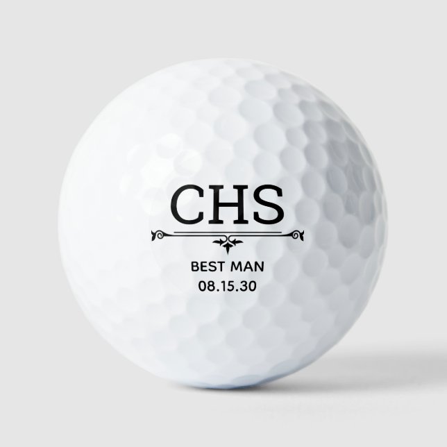 Initialen des Trauzeugen Golfball (Vorderseite)