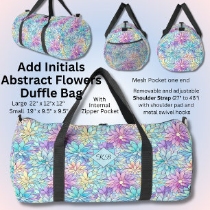 Initialen hinzufügen, Abstrakte Blume einfügen Duffle Bag