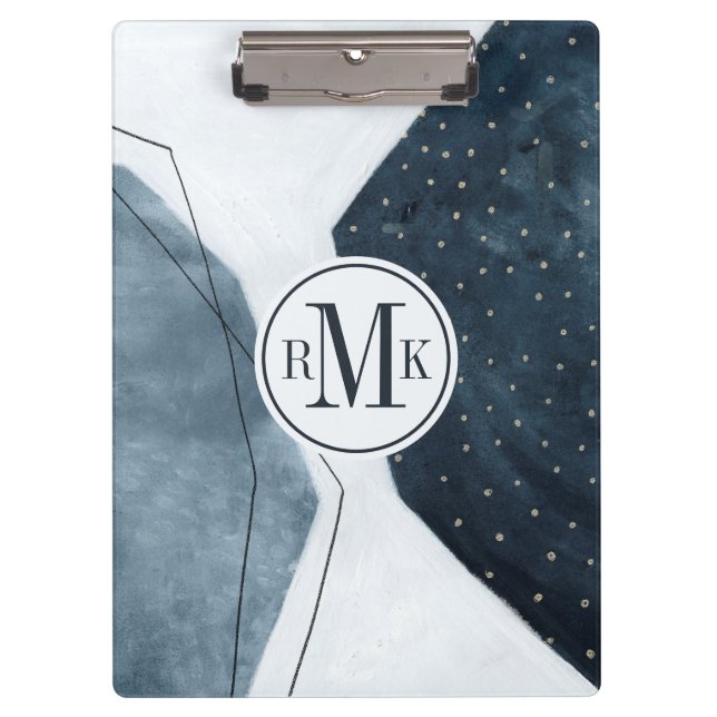 Initialen hinzufügen | Angrenzende Abstraktion Klemmbrett (Vorderseite)