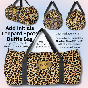 Initialen hinzufügen, braune Leoparden-Punkte Duffle Bag