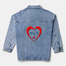 Initialen in Heart Denim Jacket Jeansjacke