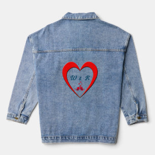 Initialen in Heart Denim Jacket Jeansjacke