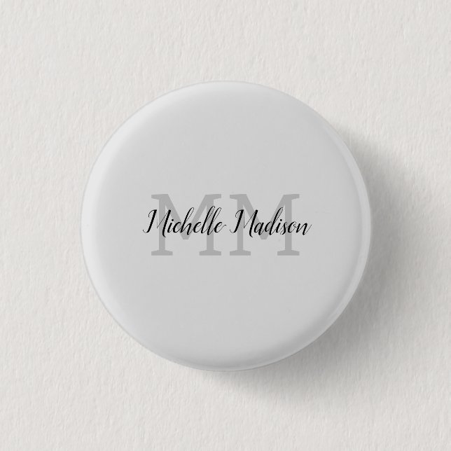 Initialen mit Monogramm moderner Handschriftenname Button (Vorderseite)