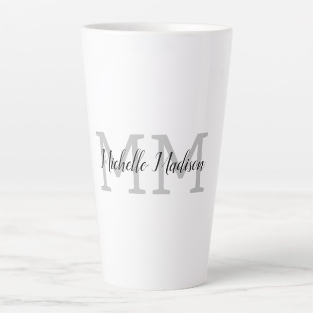 Initialen mit Monogramm moderner Handschriftenname Milchtasse (Vorderseite)