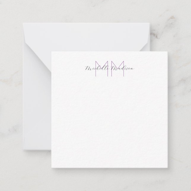 Initialen mit Monogramm moderner Handschriftenname Mitteilungskarte (Vorderseite)