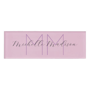 Initialen mit Monogramm moderner Handschriftenname Namenschild