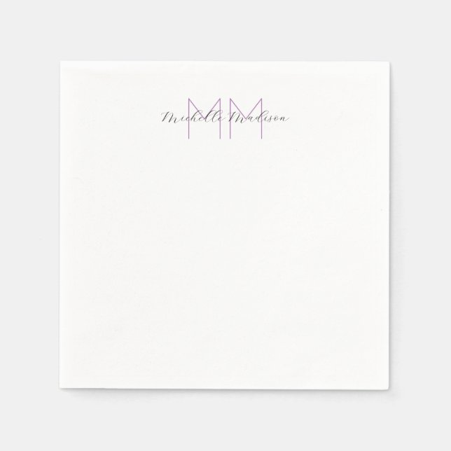 Initialen mit Monogramm moderner Handschriftenname Serviette (Vorderseite)