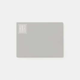 Initialen Monogramm | Weiß auf Hellgrau Post-it Klebezettel