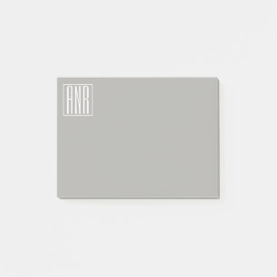 Initialen Monogramm Weiß auf Hellgrau Post-it Klebezettel