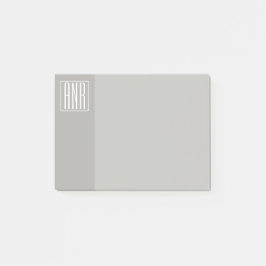 Initialen Monogramm | Weiß auf Hellgrau Post-it Klebezettel