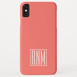 Initialen Monogramm   Weiß auf Koralle Case-Mate iPhone Hülle