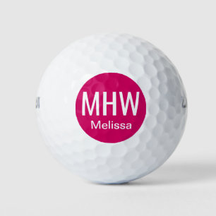 Initialen Name Pink Golfball