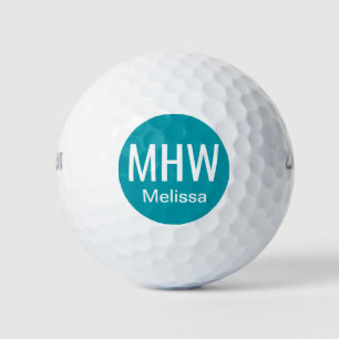 Initialen Name Türkis Golfball